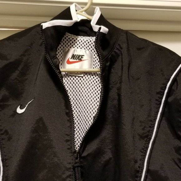 Nike Nylon Black White Mesh Lined Jacket Women's M - Picture 3 of 8